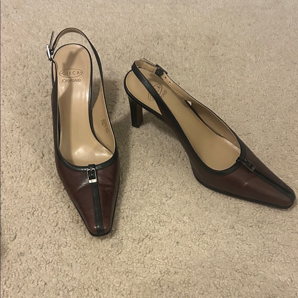 Joan & David Brown and Black Heels